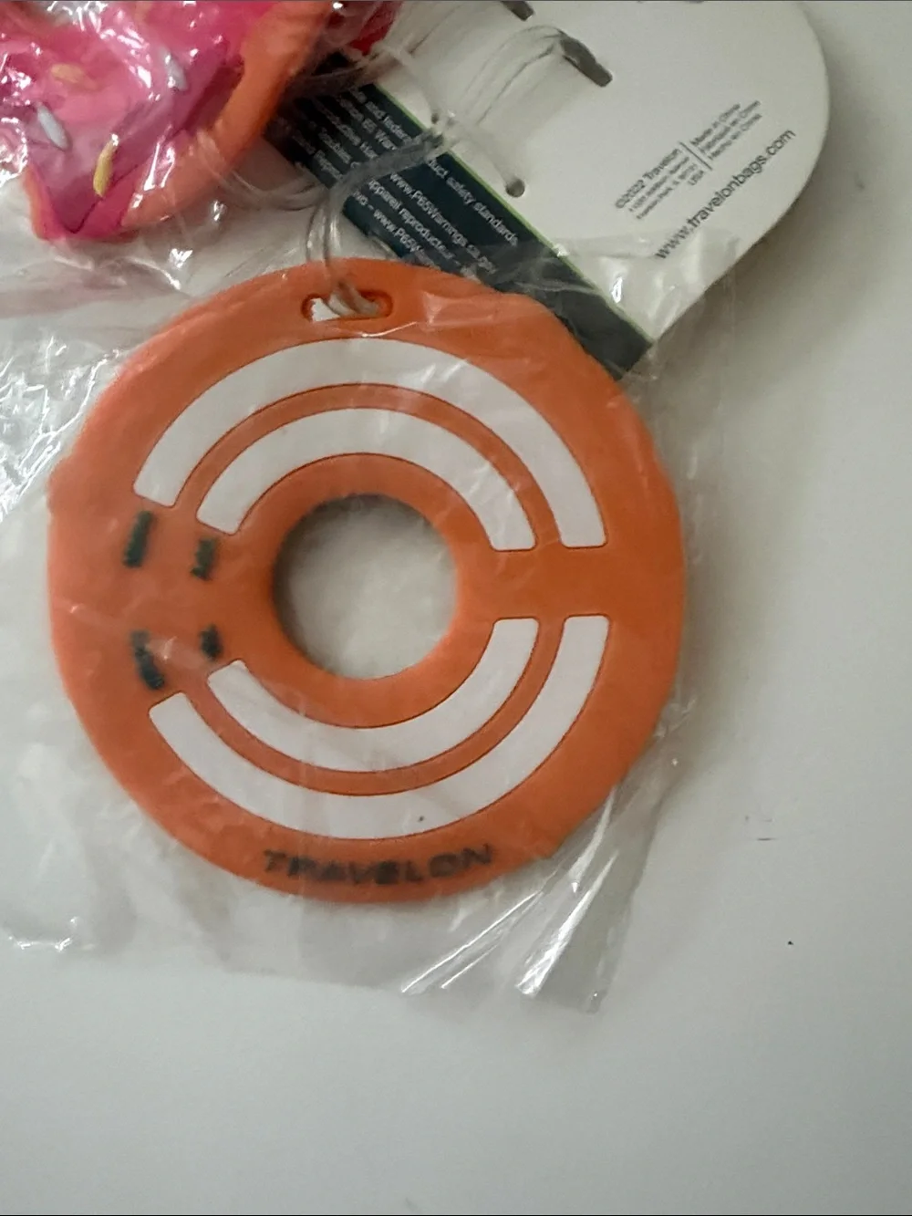 Travelon Donut Luggage Tags - Teal & Hot Pink